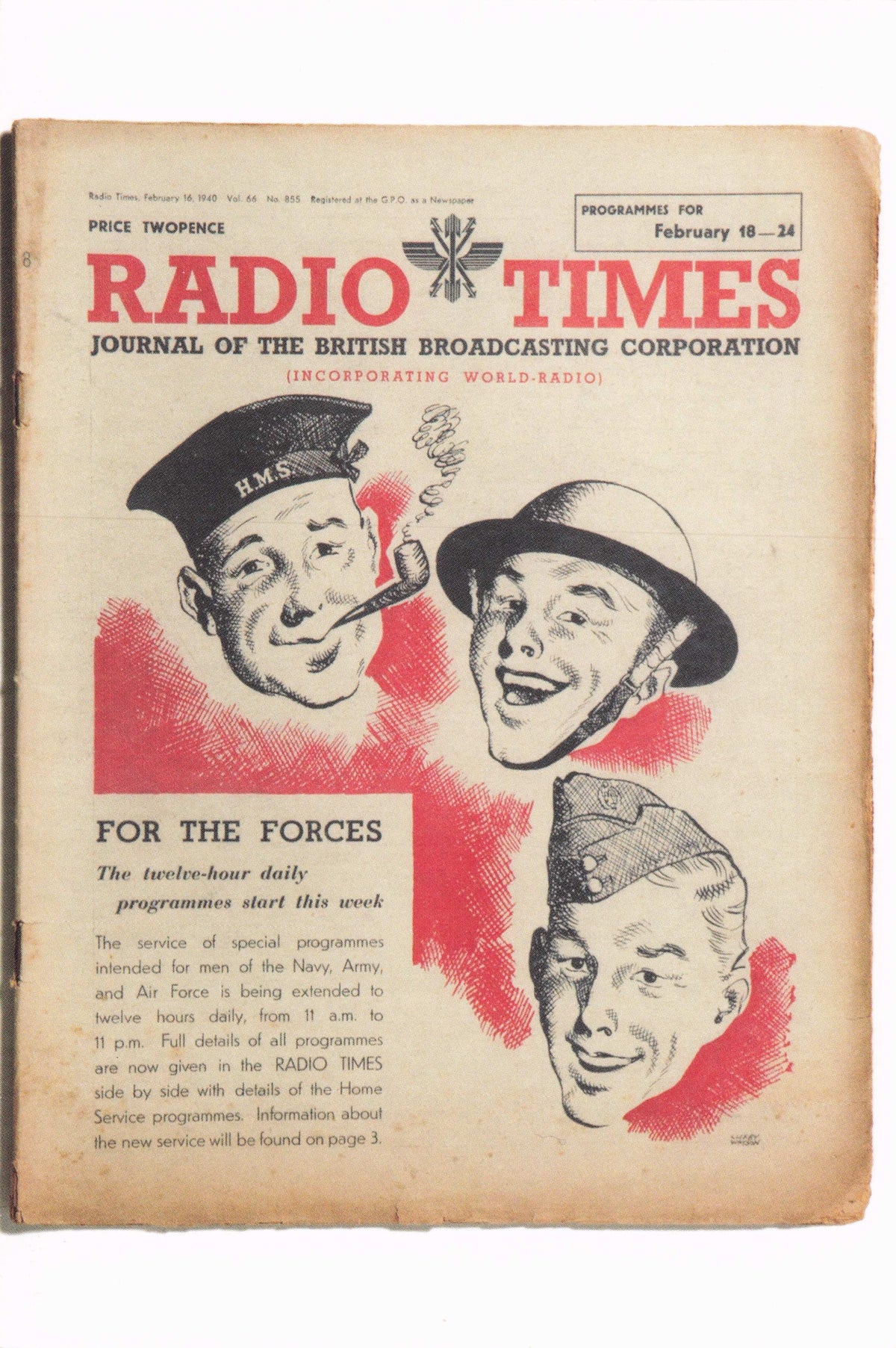 Launch Of WW2 BBC Forces Army Radio Jazz News Programme Military Postcard