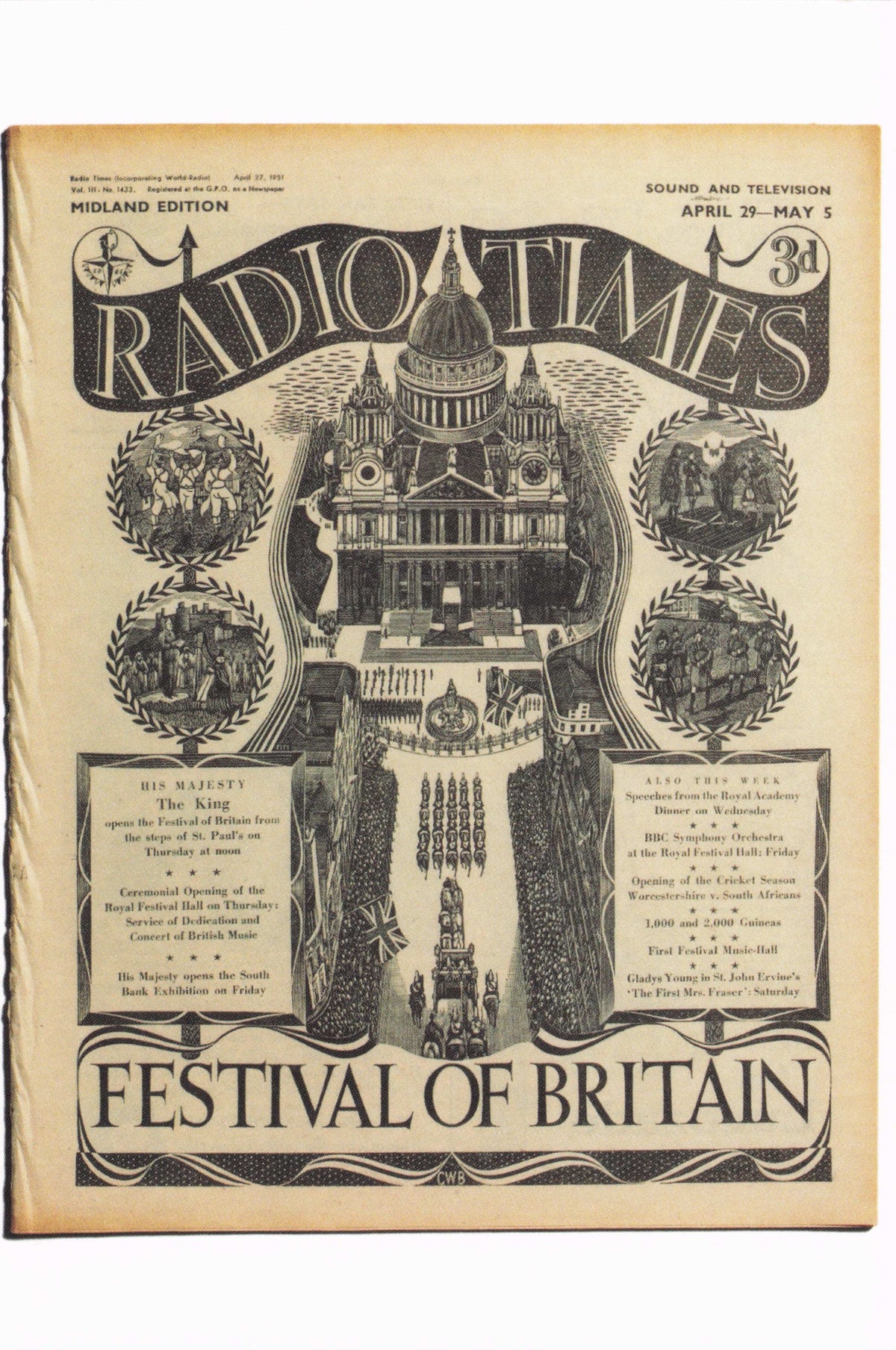 Cecil Beaton King George VI Steps At Festival Of Britain Launch BBC Radio Postcard