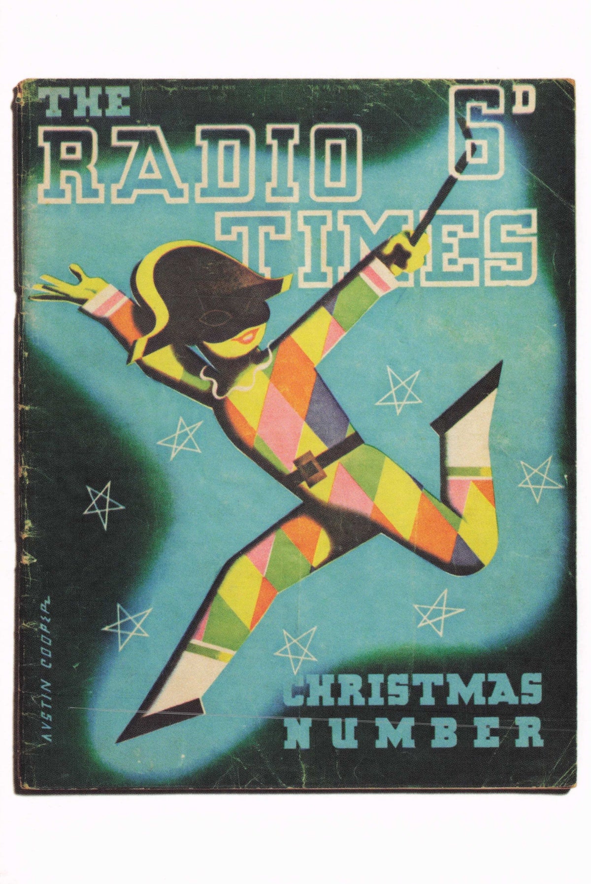 Austin Cooper Santa Claus As Yuletide Christmas Art Deco Dancer Painting Postcard