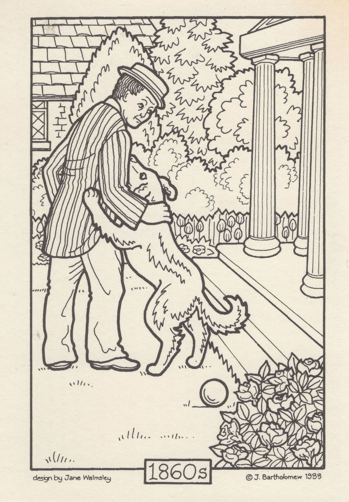 1860s Boater & Blazer Croquet Game & Cricket Victorian Fashion Postcard
