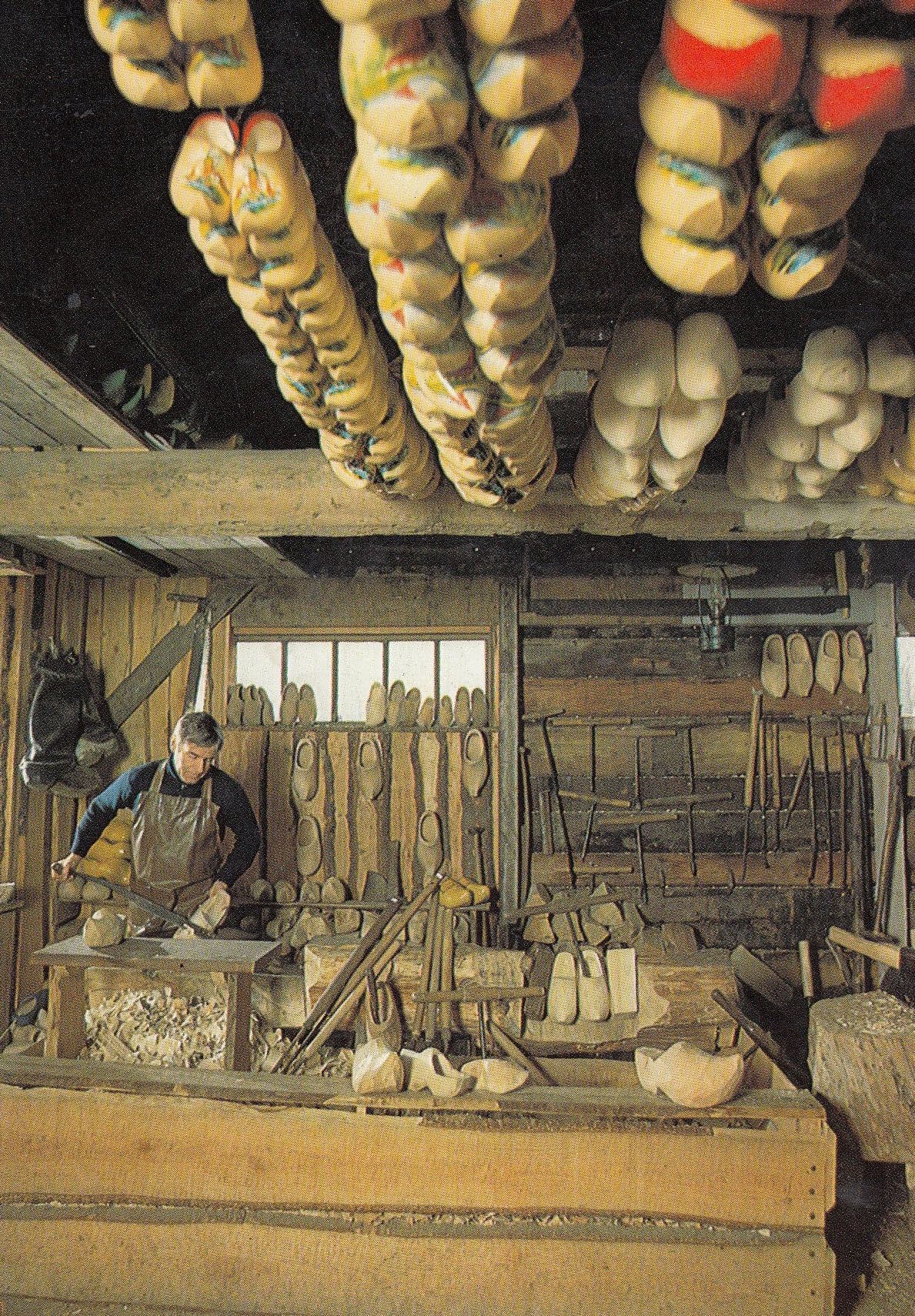 German Shoe Workshop Holzschuhmacherei Sandals Repair Store Postcard