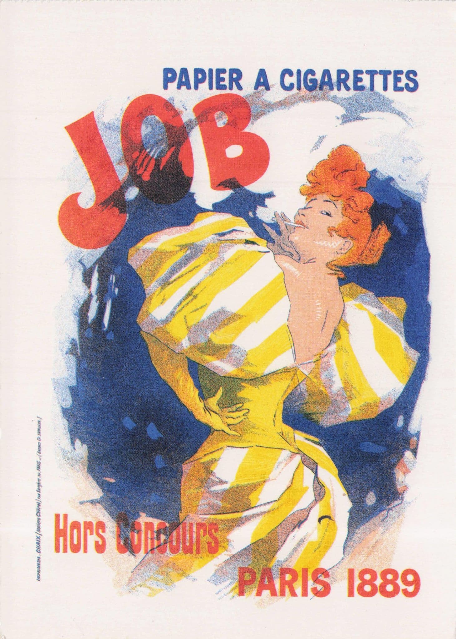 1889 Victorian French Papier A Cigarettes Paris Poster Postcard