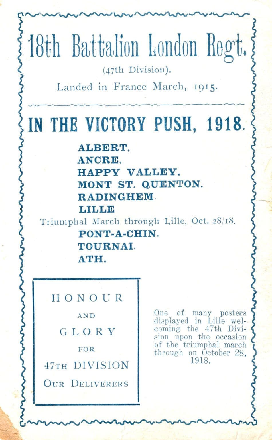 18th Battalion London Irish Regiment 1918 Victory Push WW1 Dead Soldiers Postcard