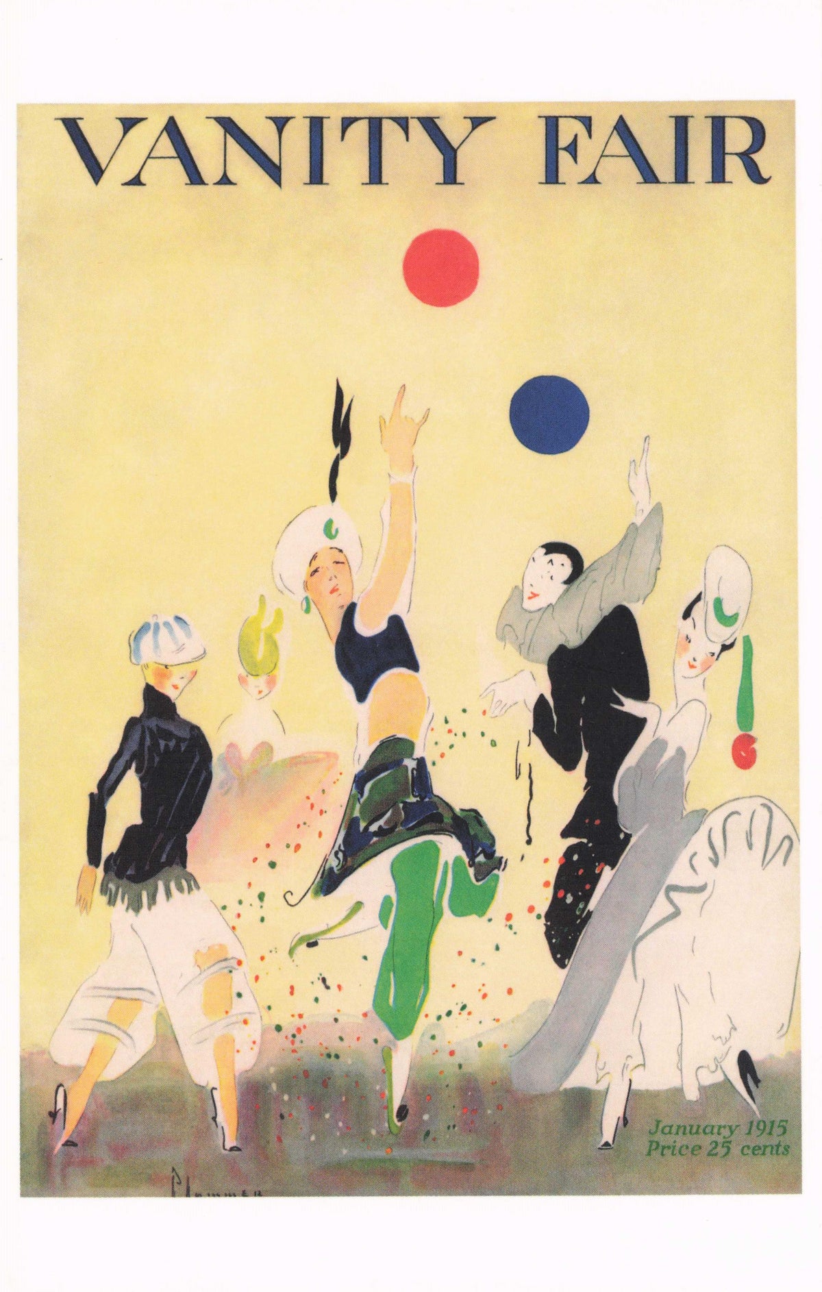 Circus Old Theatre Dancers 1915 WW1 Art Deco Ethel Plummer Painting Postcard