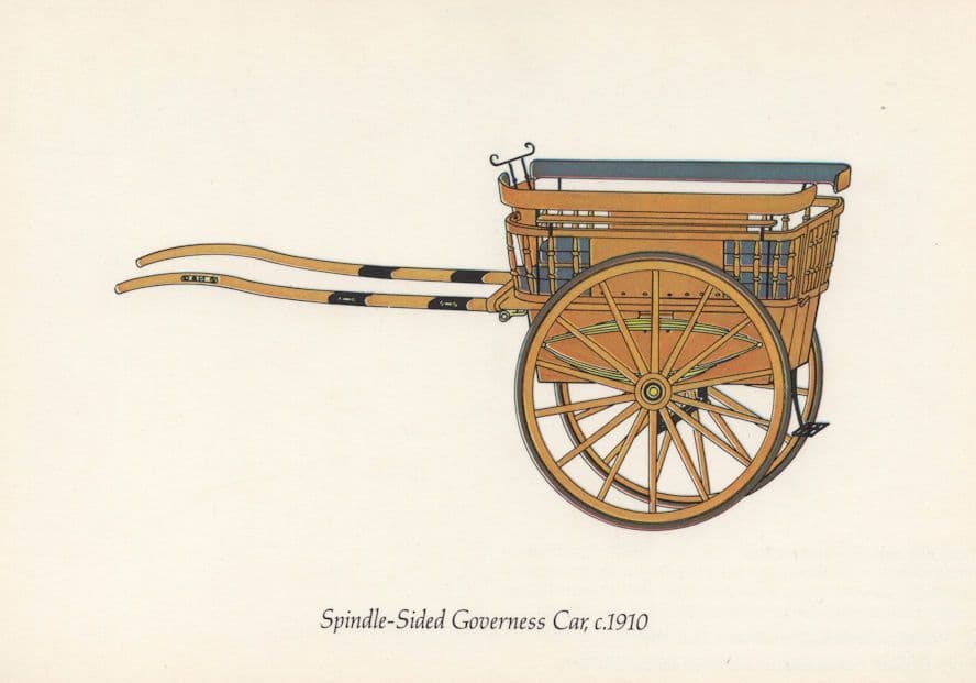 1910 Spindle Sided Governess Car 1970s Postcard