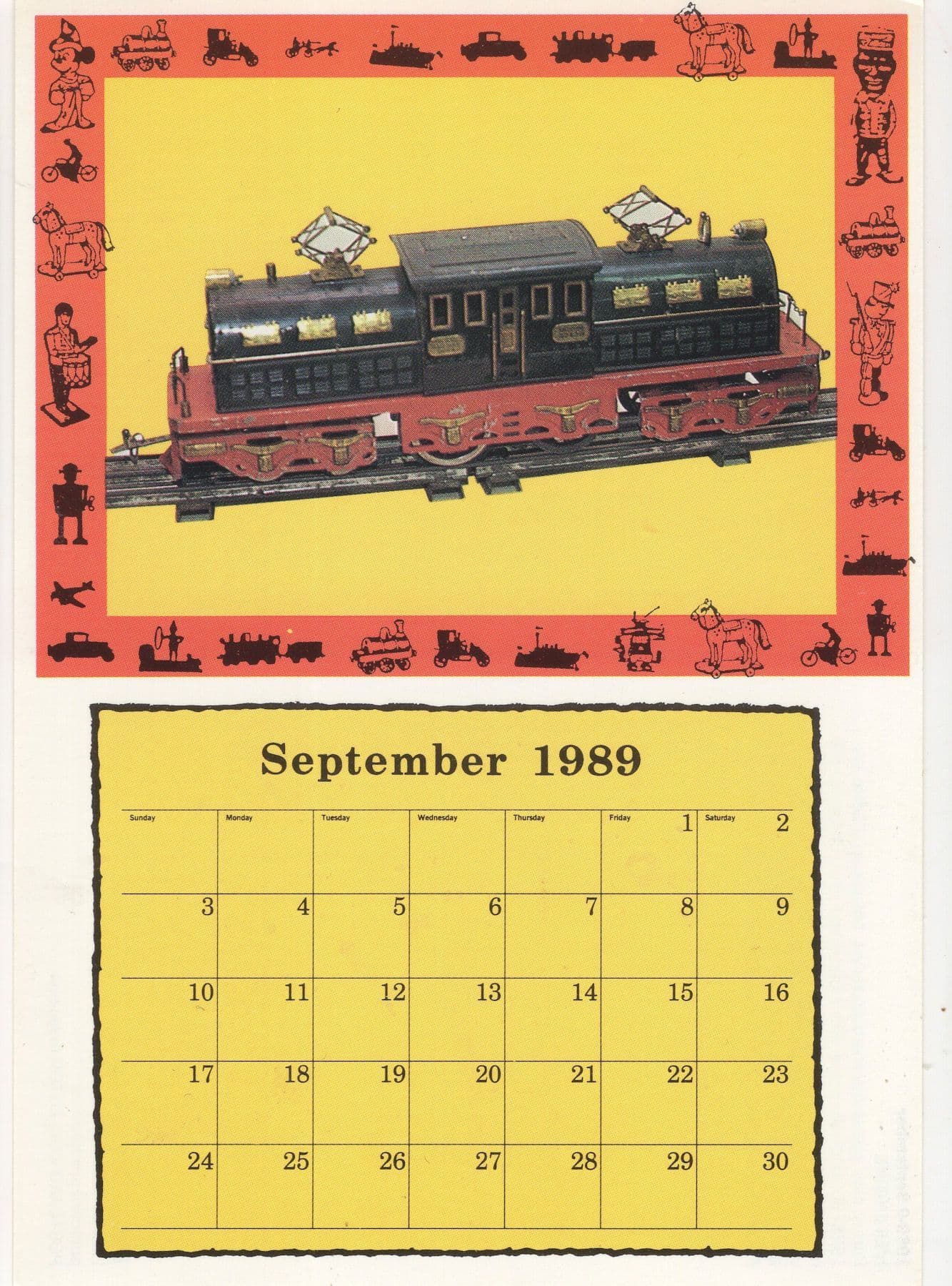 1920s Ives Model Railway Train Engine Calendar Postcard
