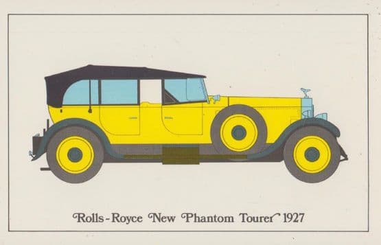 1927 Rolls Royce Phanton Tourer RAC Cruising Speed Classic Car Postcard