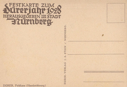 1928 German Rabbit Antique Postcard