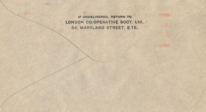 1930 London Co Op Operative Society Rare Official Old Envelope