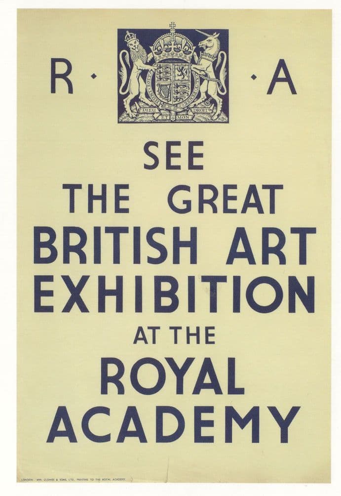 1934 Great British Art Exhibition 1930s Retro London Poster Advertising Postcard