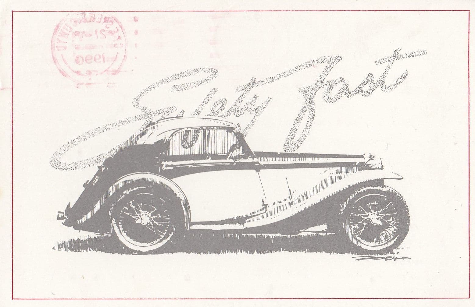 1934 PA Airline Coupe HW Allington Classic Car Postcard
