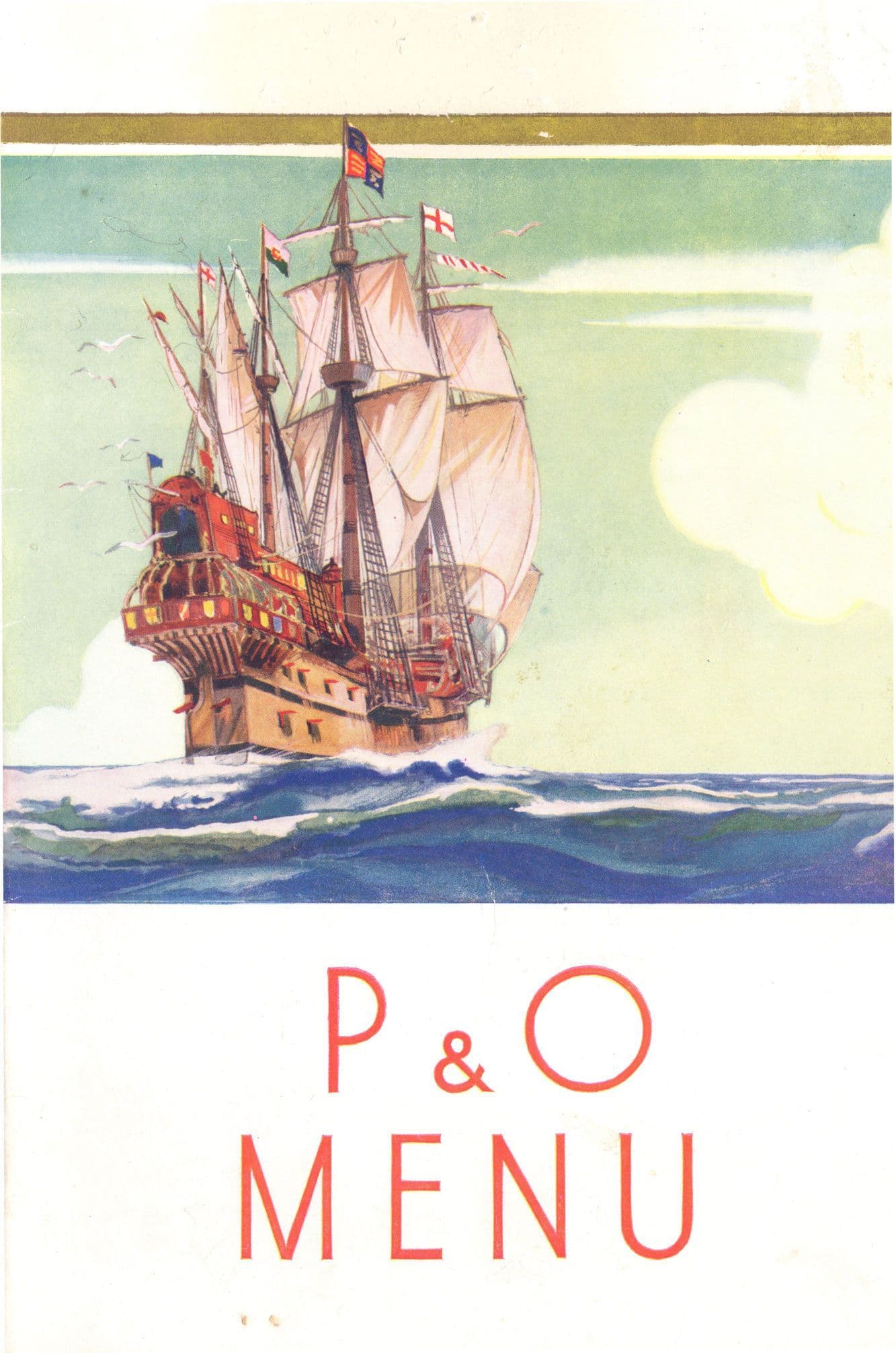 1935 P&O SS Mongolia Cruise Ship Commander Crew Hand Signed Gala Menu