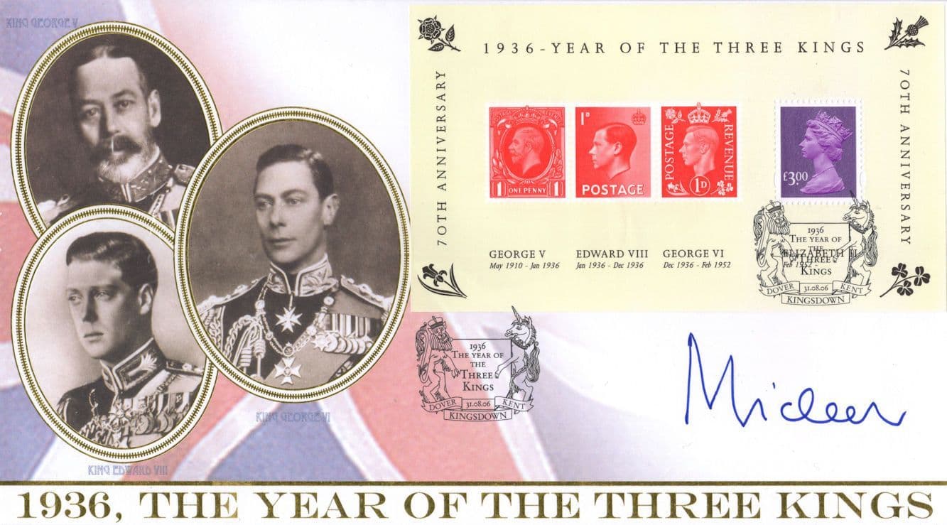 1936 The Year Of Three Kings Hand Signed Prince Michael Kent FDC SEALED