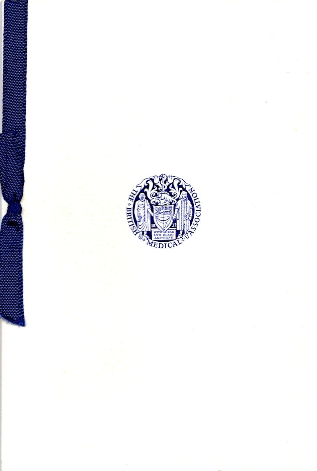 1959 British Medical Association London Council Dinner Menu