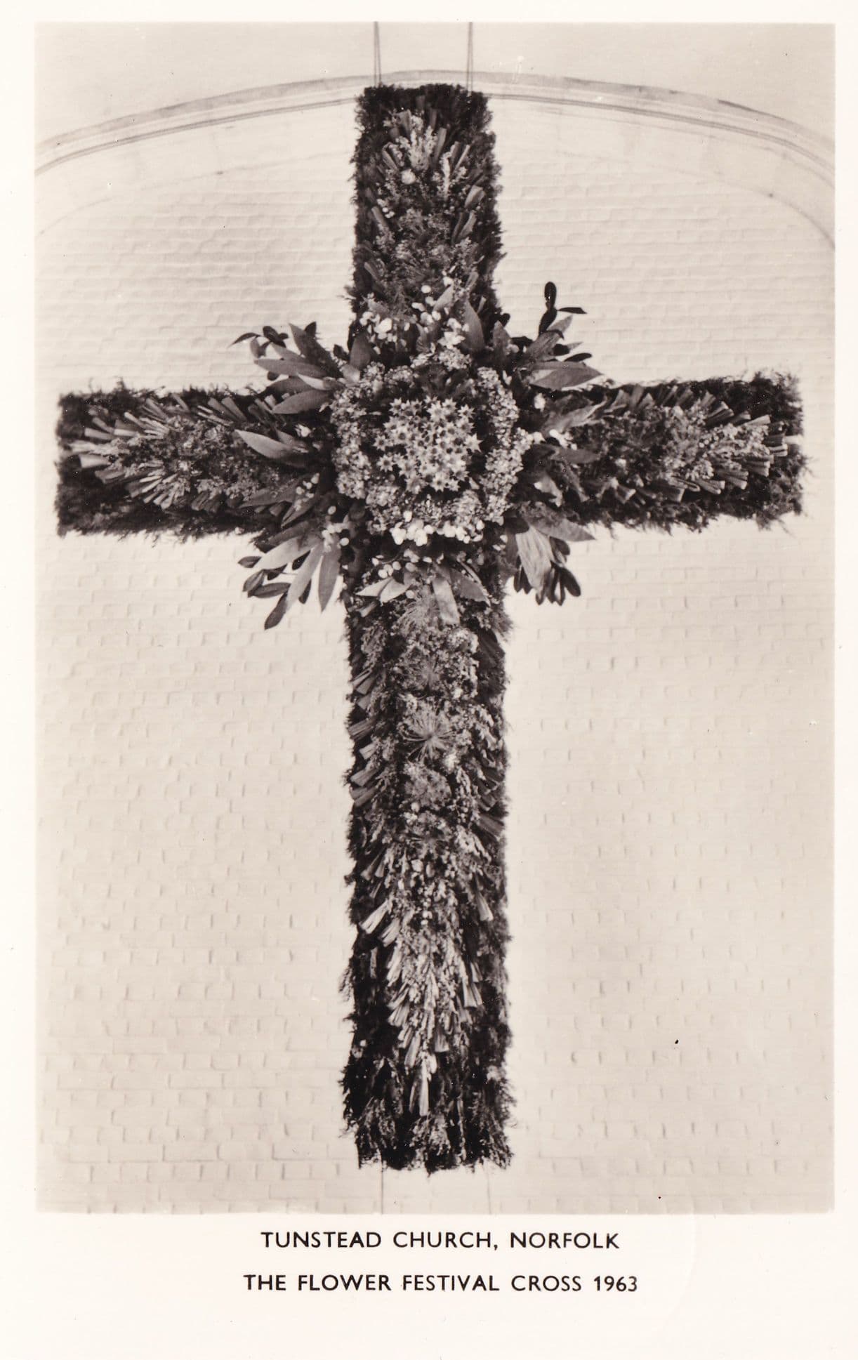 1963 Flower Festival Cross Tunstead Church Norfolk Postcard