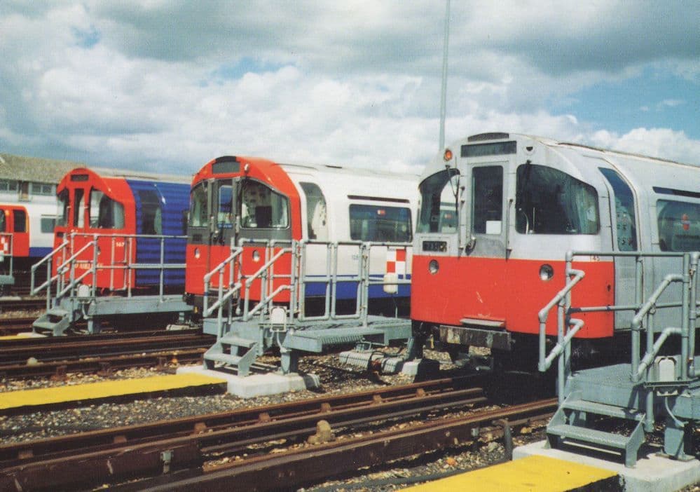1973 London Tube Stock Trains in Northfields Depot DM 145 Postcard