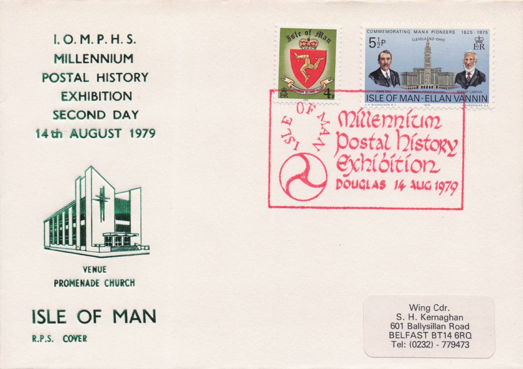 1979 Isle Of Man Postal Exhibition Promenade Church FDC