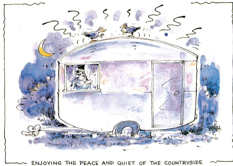 1980s Caravan Park Site Noisy Neighbours Comic Postcard