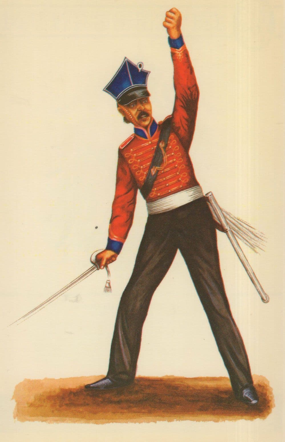 1st Squadron Prussian Officer 7th Regiment Of Urlans 1813 Postcard