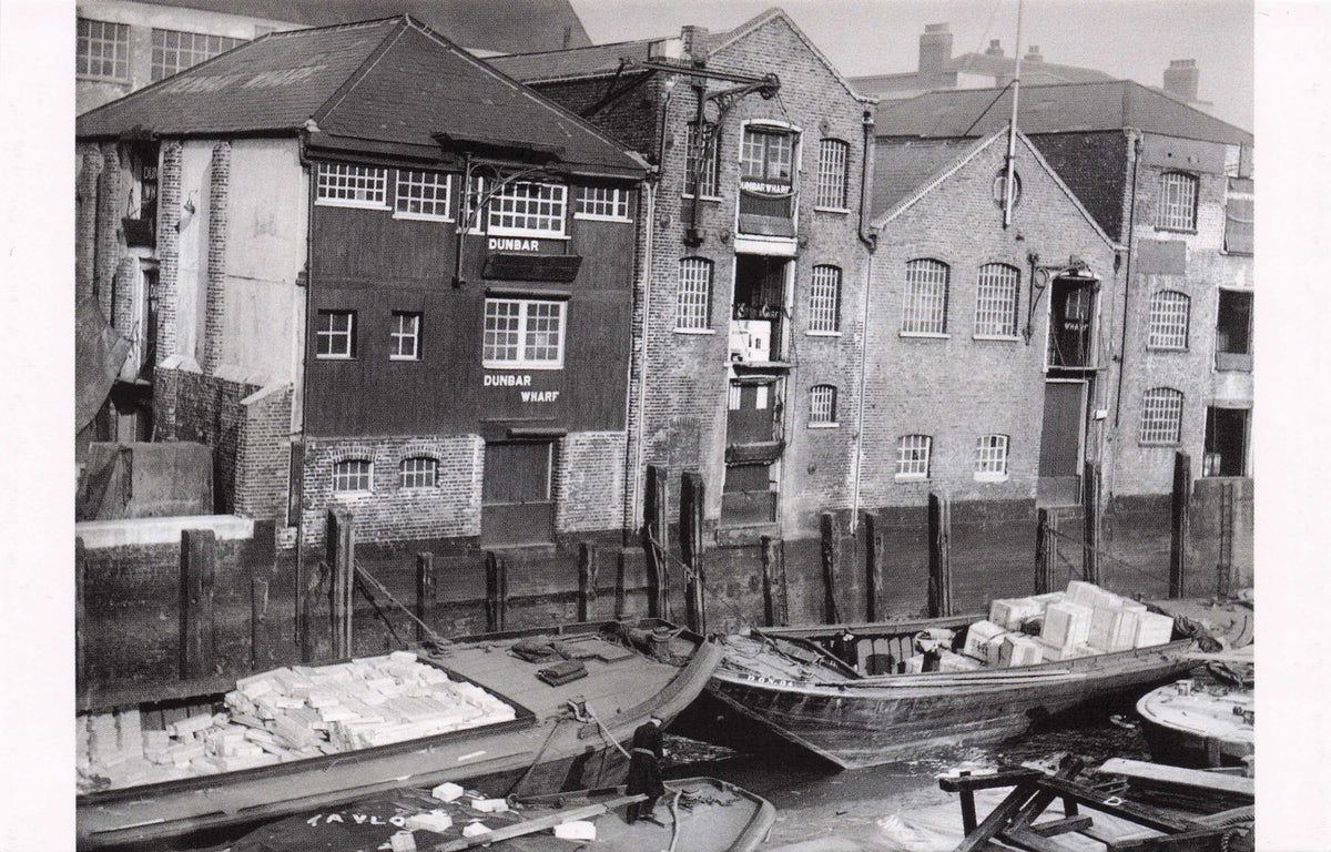 Dunbar Wharf Barges Old Boats 1940s London River Rare Award Photo Postcard