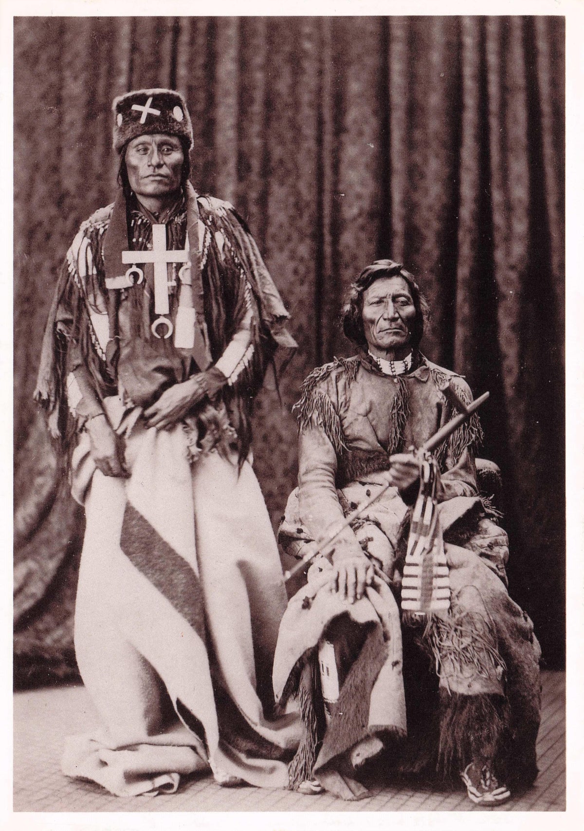 Little Wolf & Dull Knife North Cheyenne Chiefs Oklahoma Native American Postcard
