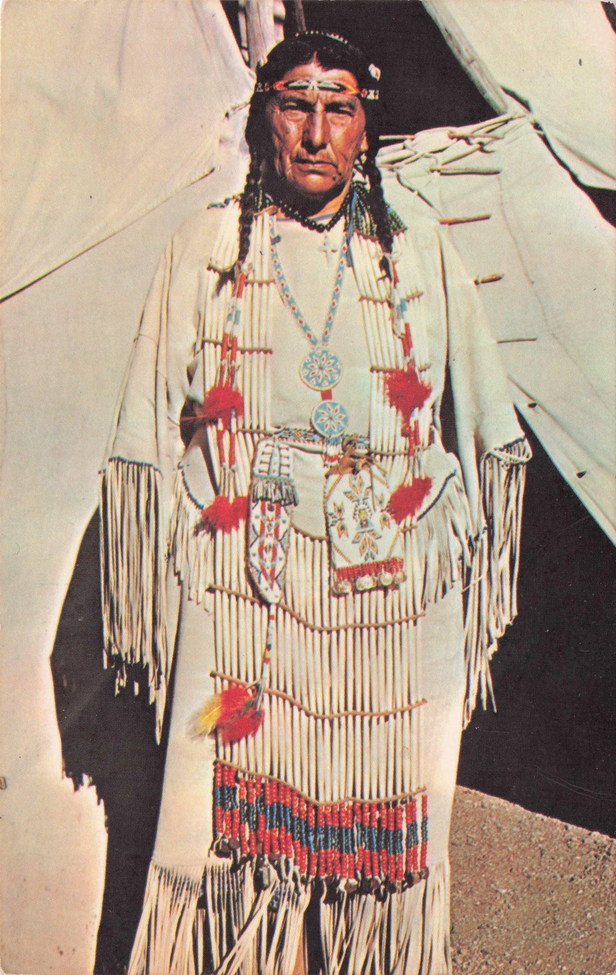 Louise Plentyholes Native American Oglala Sioux Indian Foundation Rare Postcard