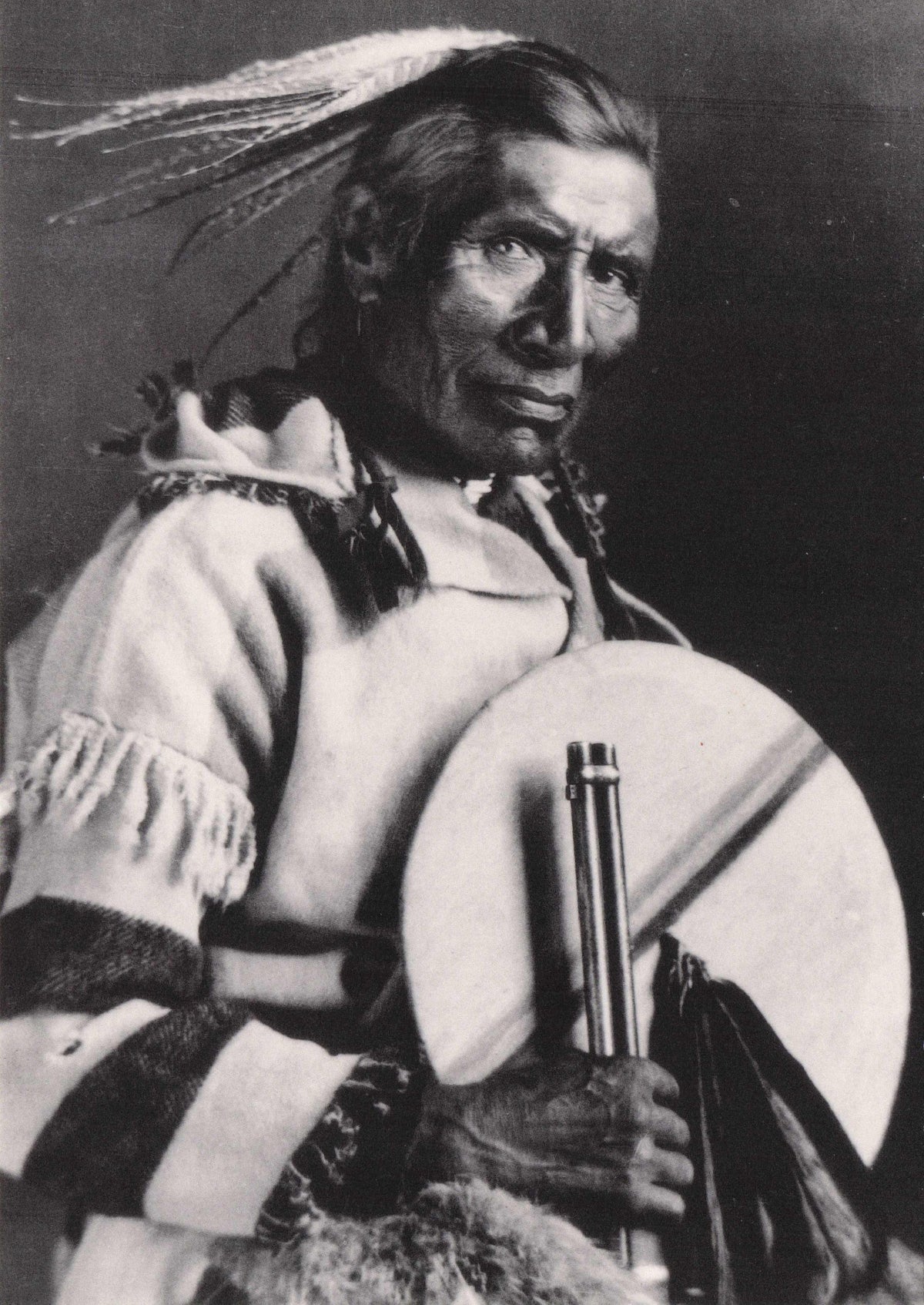 Striped Wolf Native American Indian & Old Military Artefacts Photo Postcard