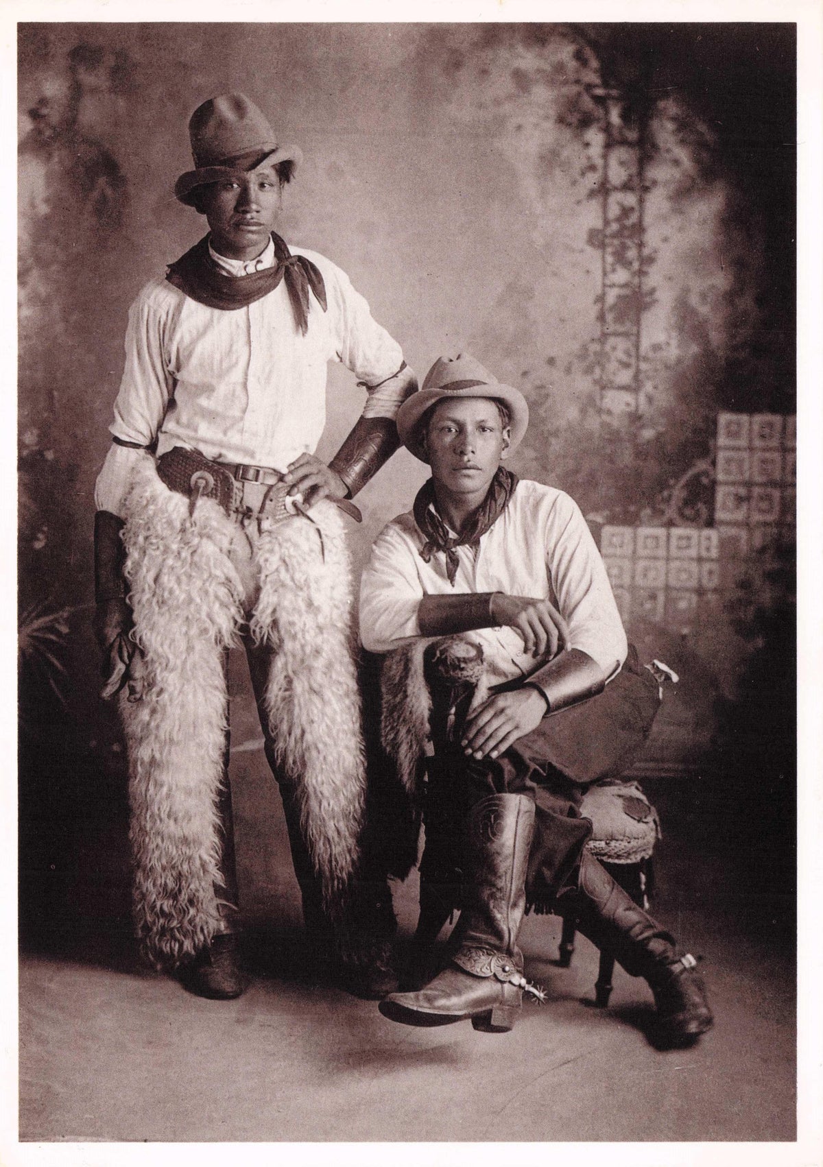 Indian Wranglers Standing Rock Sioux Old Wild West USA Cowboy Photo Postcard