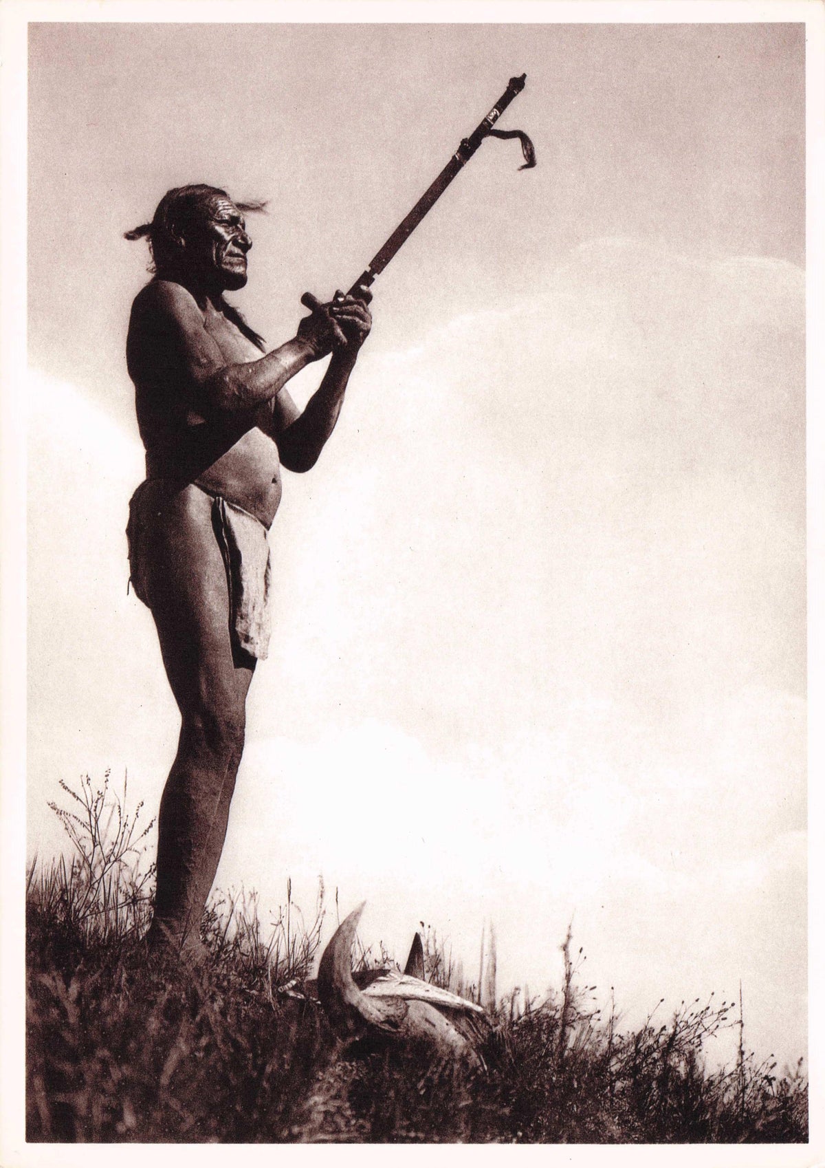 Sioux Native Indian American Old Sioux Pipe Mystery Ritual Award Photo Postcard