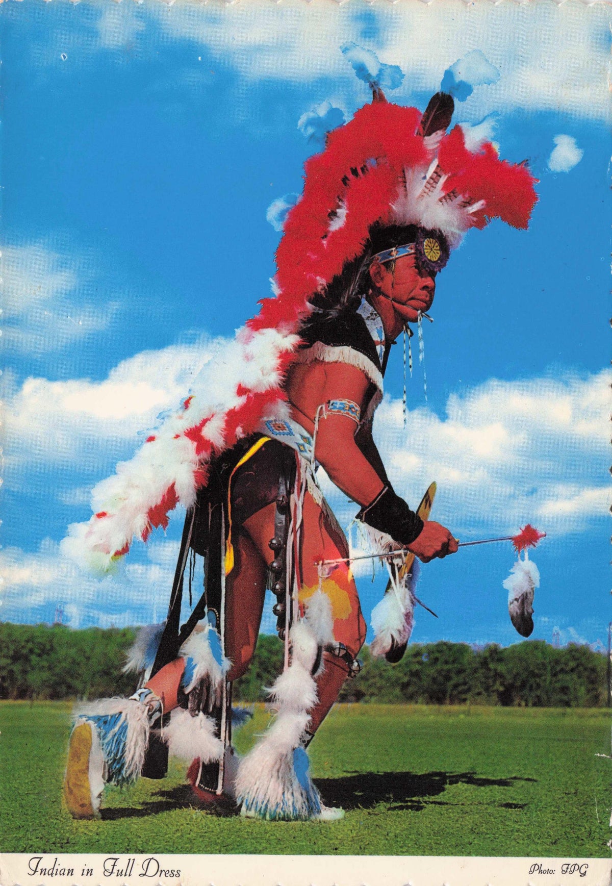 Native Indian American In Dress Ready For War Dance Photo Postcard