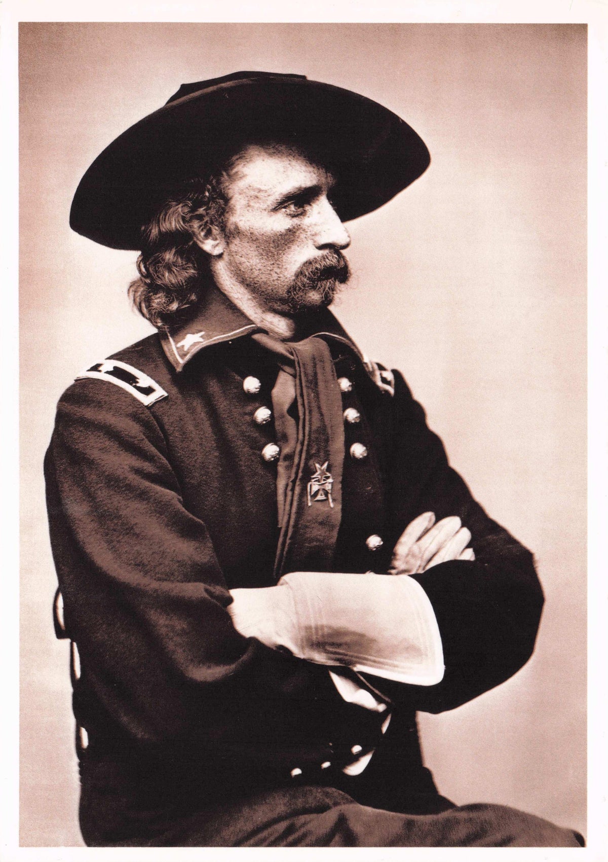 George Armstrong Custer Old Indian Civil War Battle Of Bighorn Last Stand Postcard