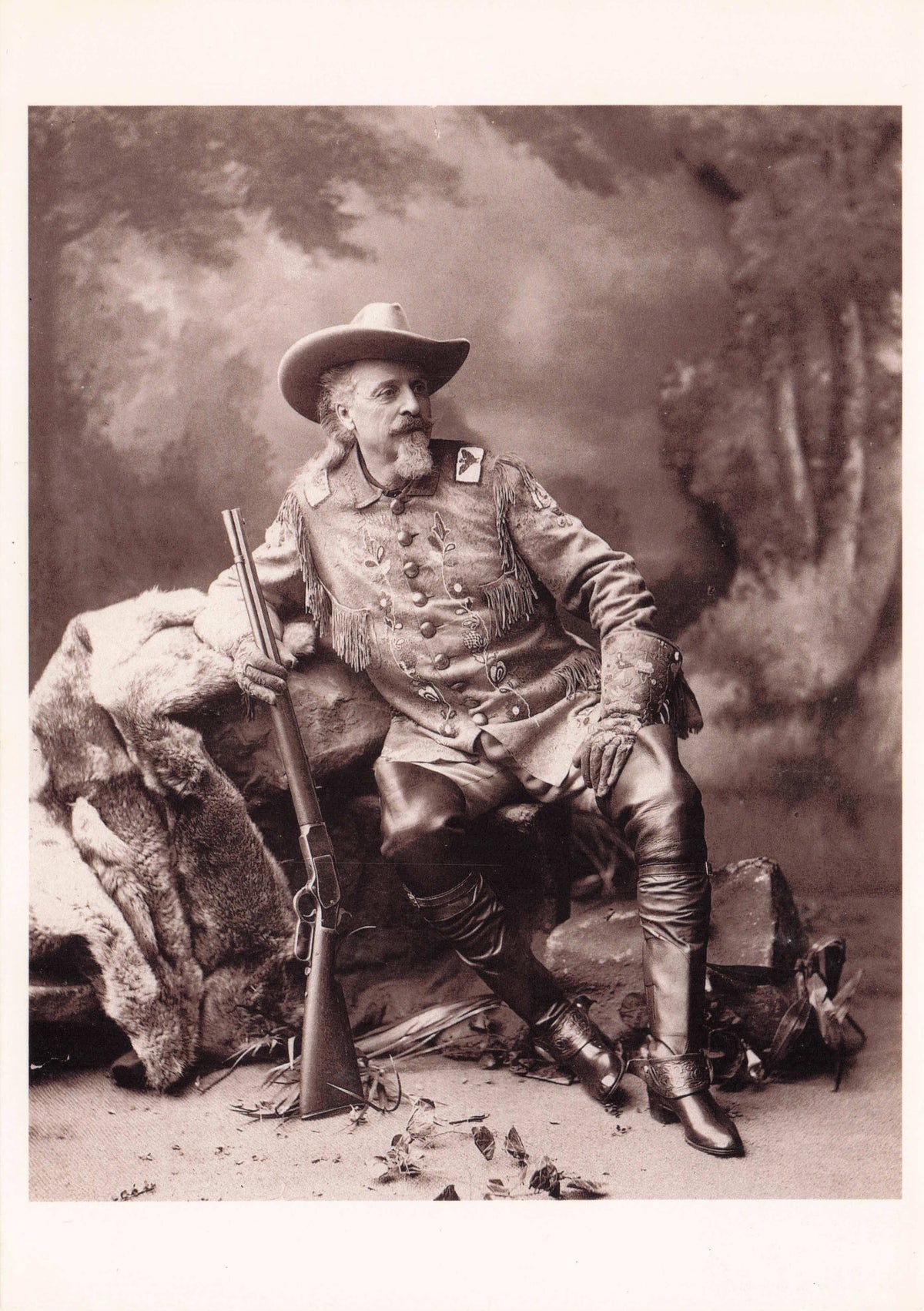 William Cody Buffalo Bill Old Wild West Cowboy Antique Award Photo Postcard