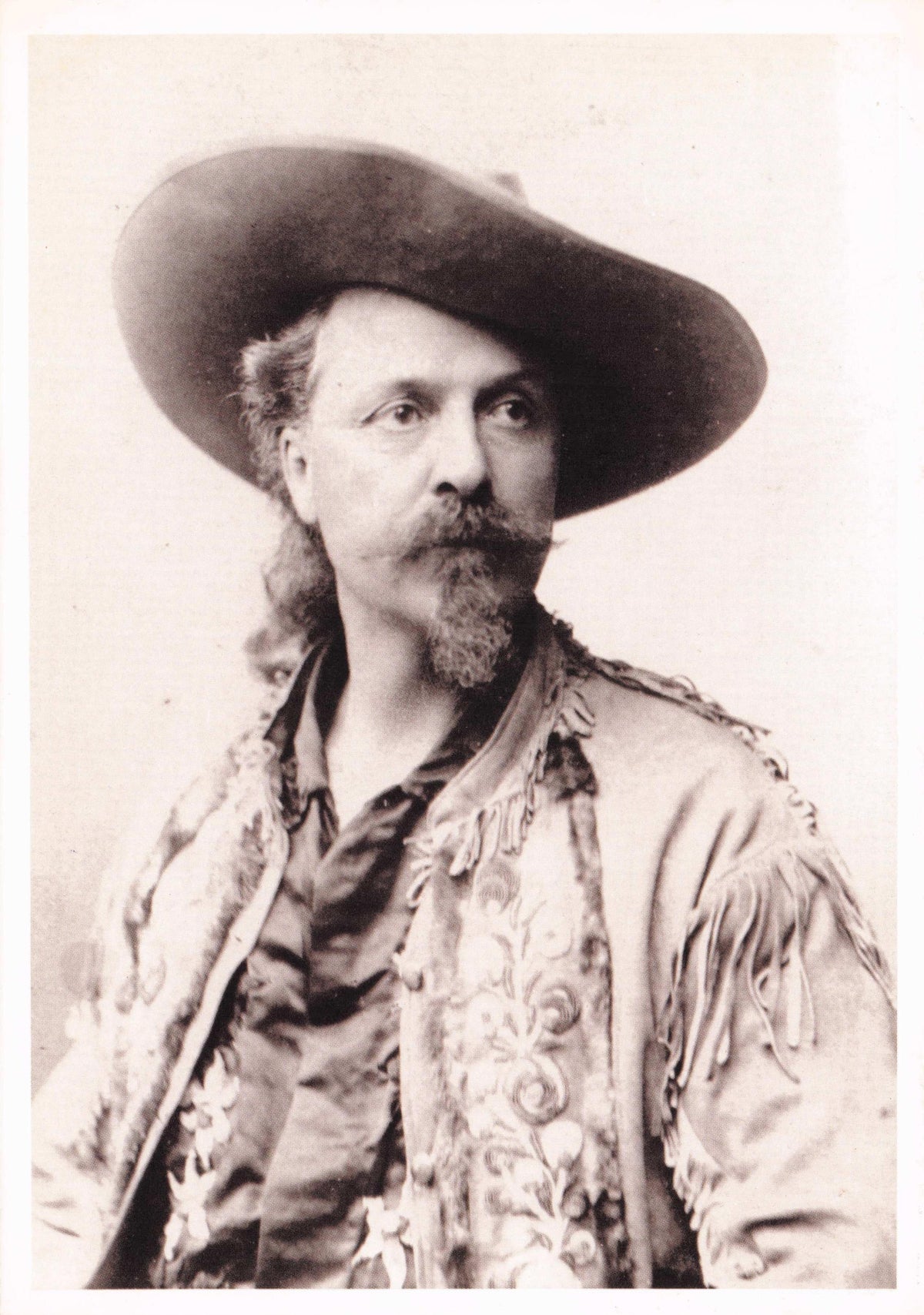 William Cody Buffalo Bill American Wild West Show Old Portrait Photo Postcard