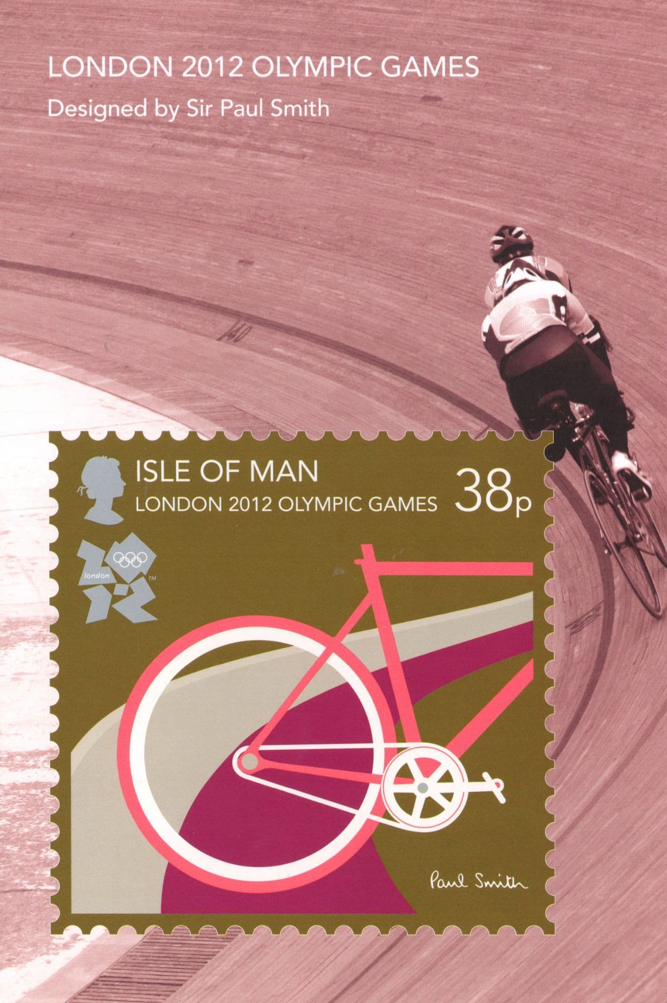 2012 Olympic Games Cycling 38p Bicycle Race Isle Of Man Postcard