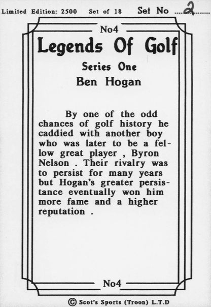 Ben Hogan vs Byron Nelson Legends Of Golf Trade Card
