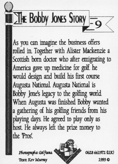 Story Of Bobby Jones Builds Old Augusta Course Golf Trade Card