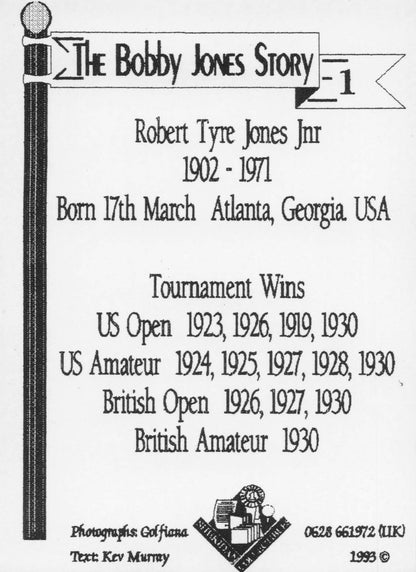 Story Of Bobby Jones American Old Golfer USA Photo Trade Card