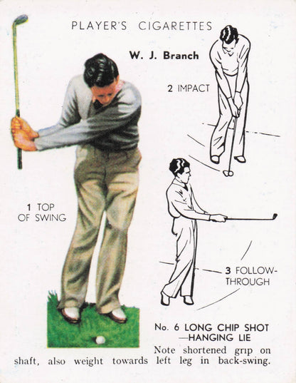 WJ Branch Golfer Driving Golf Guide Players Photo Cigarette Card