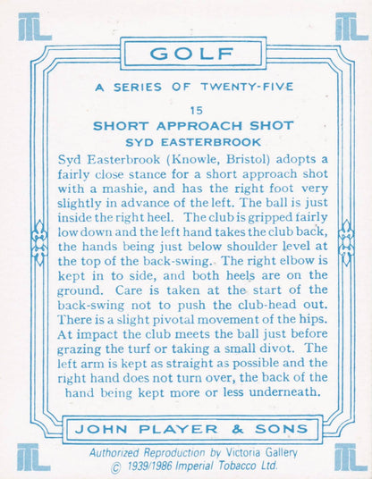 Syd Easterbrook Golfer Driving Golf Guide Players Photo Cigarette Card