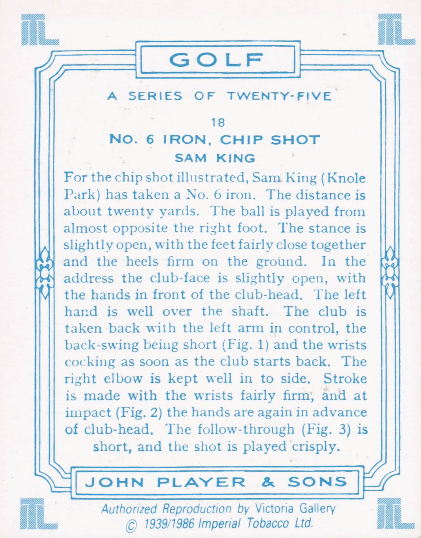 Sam King Golfer Driving Golf Guide Players Photo Cigarette Card