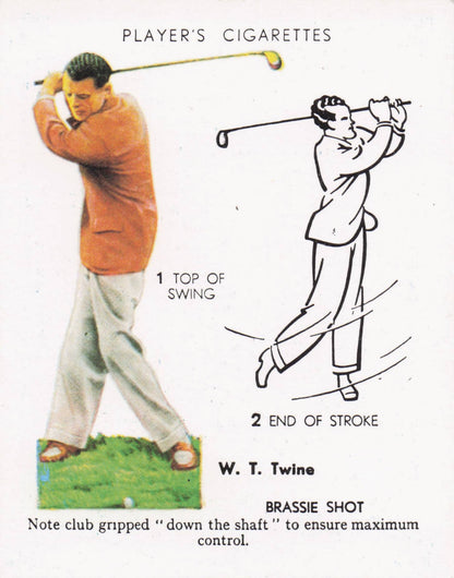 WT Twine Golfer Driving Golf Guide Players Photo Cigarette Card