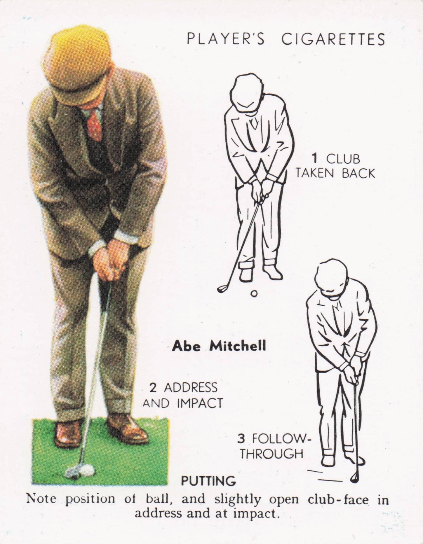 Abe Mitchell Golfer Driving Golf Guide Players Photo Cigarette Card