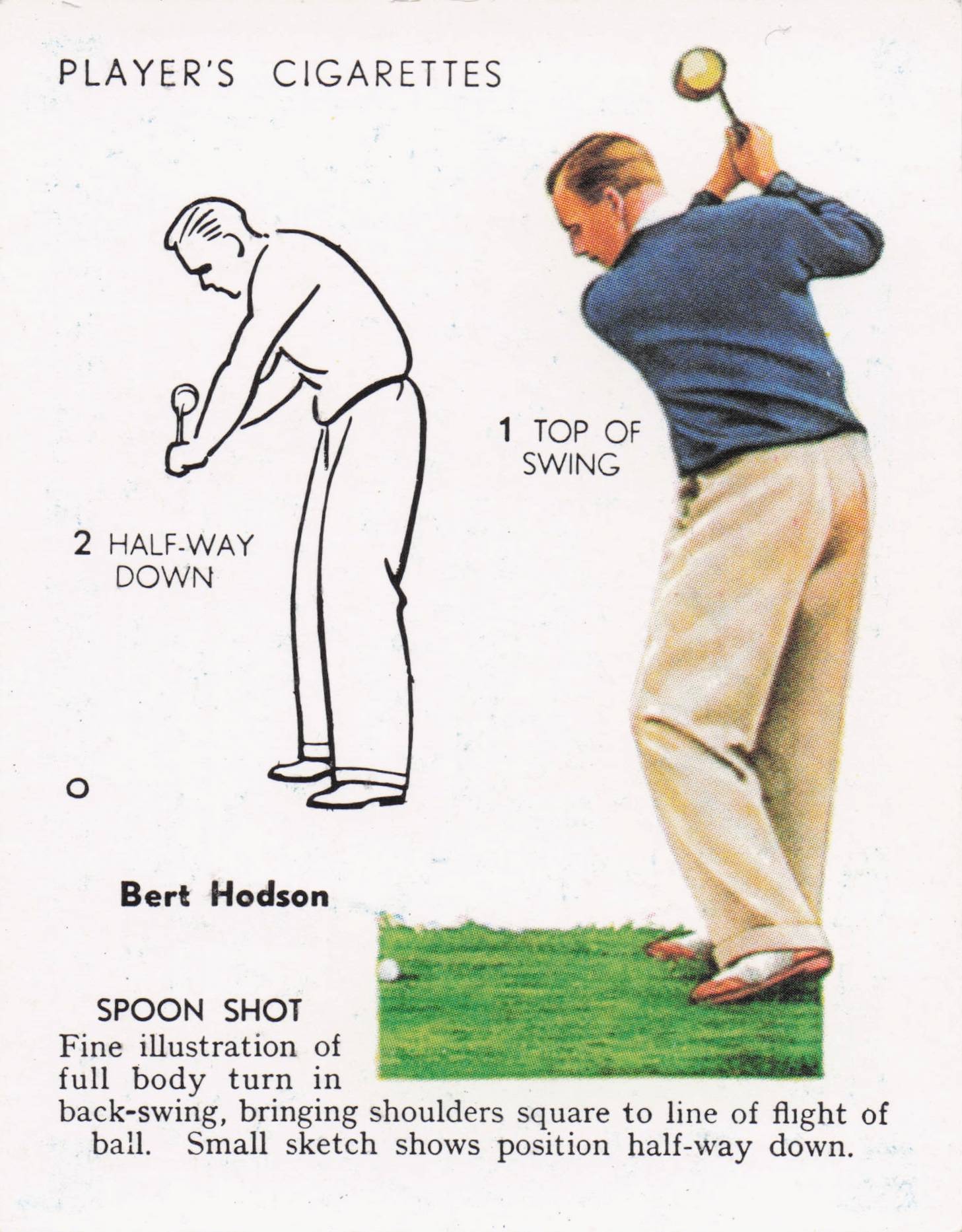 Bert Hodson Golfer Driving Golf Guide Players Photo Cigarette Card