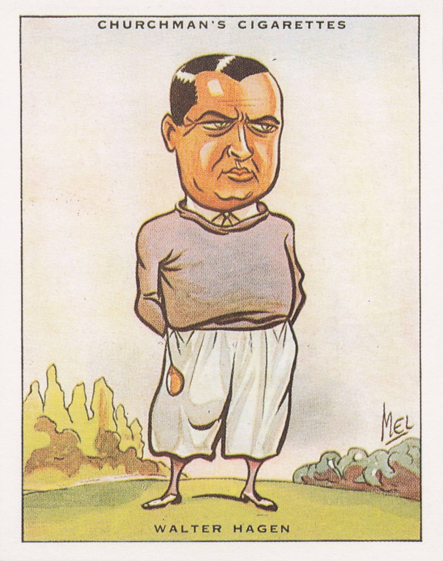 Walter Hagen Golf Churchman Prominent Golfers Cigarette Card