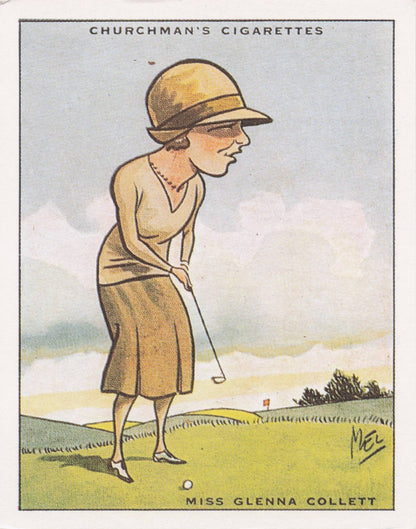 Miss Glenna Collett Golf Churchman Prominent Golfers Cigarette Card
