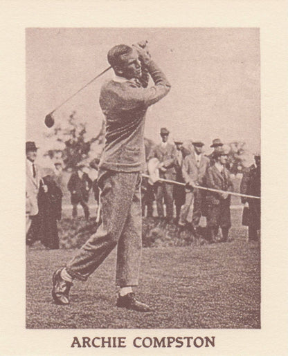 Archie Compston Golf Rare Globe Insurance Photo Trade Card