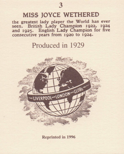 Miss Joyce Wethered Golf Rare Globe Insurance Photo Trade Card