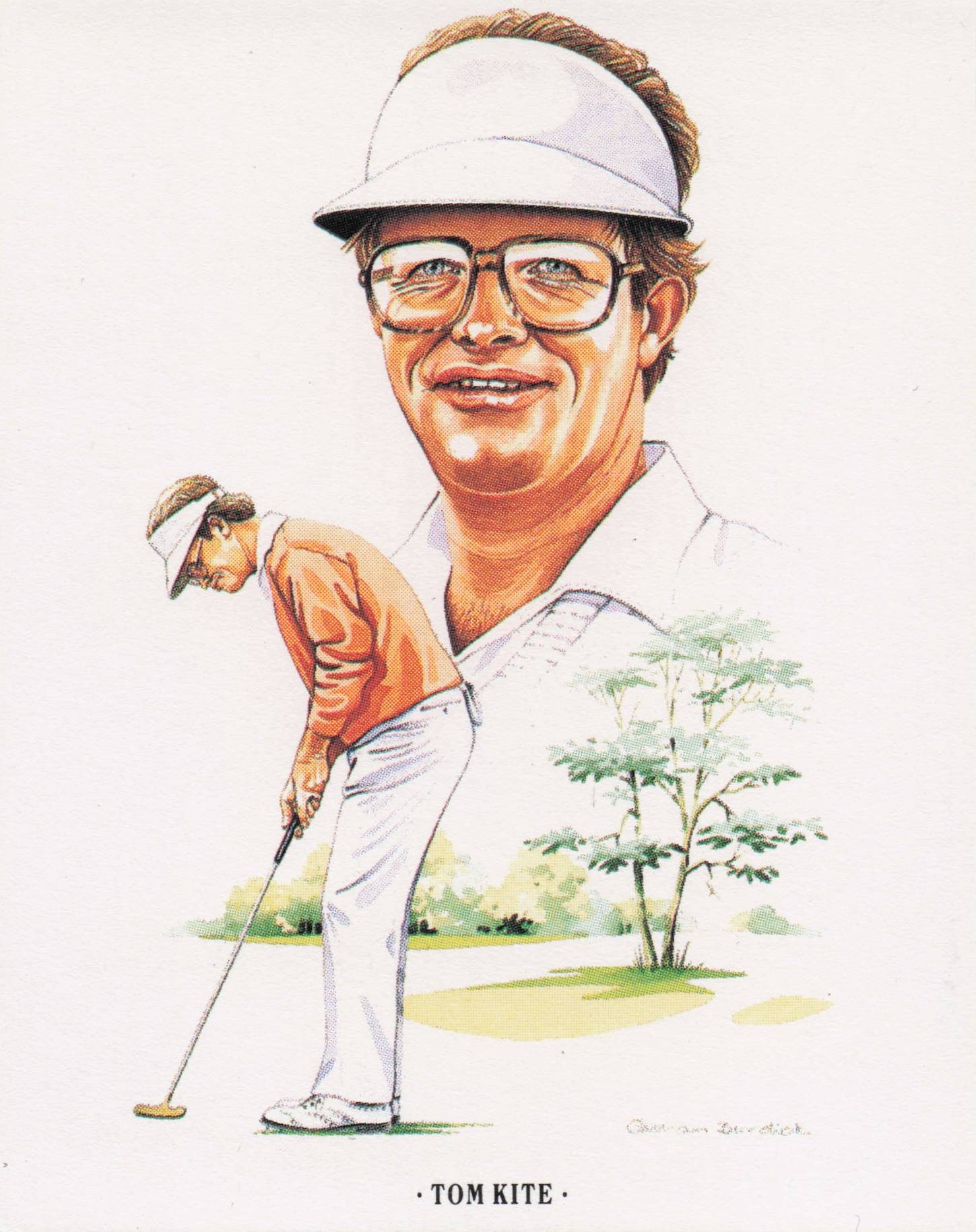 Tom Kite American Golfer Imperial USA Golf Art Painting Trade Card