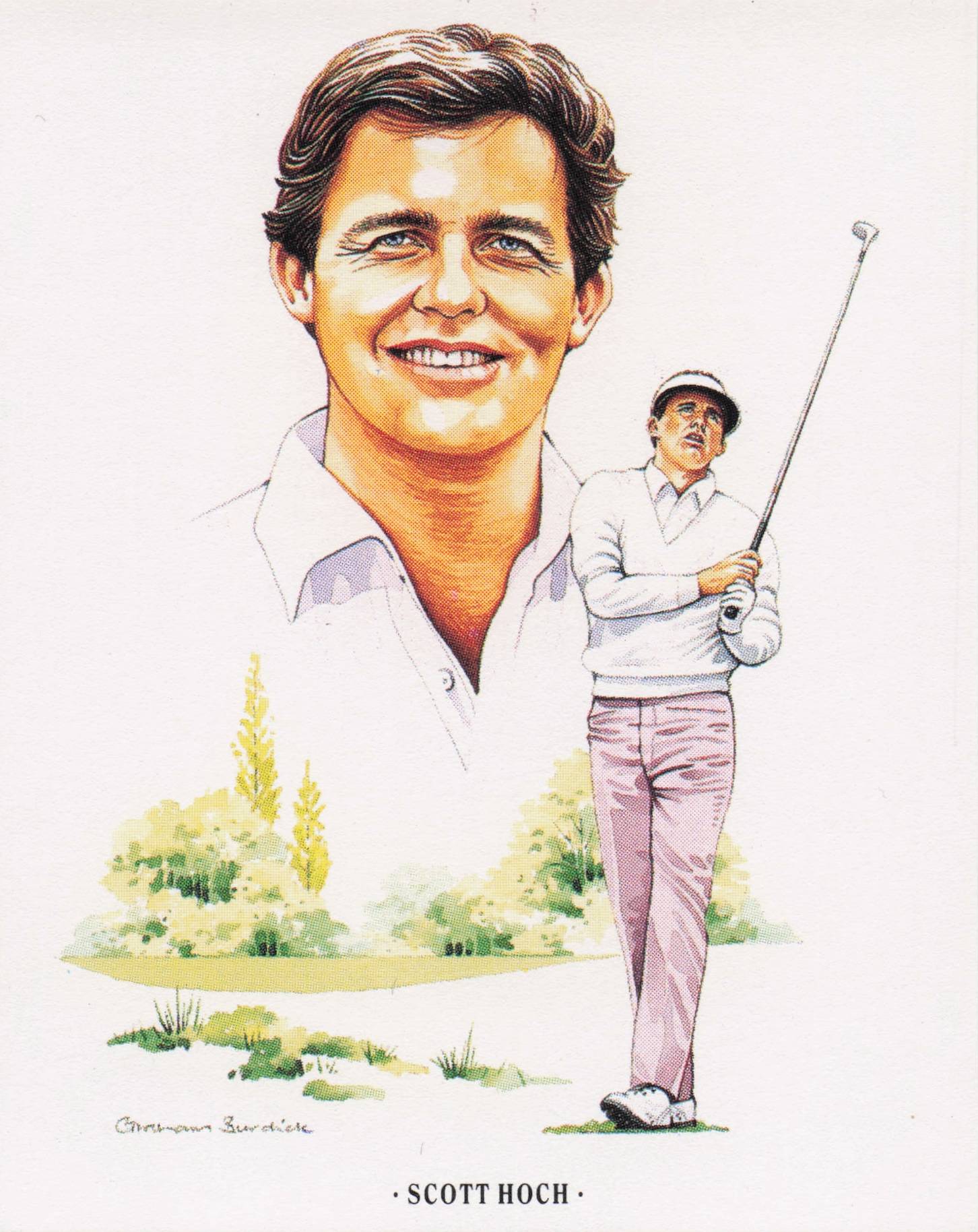 Scott Hoch American Golfer Imperial USA Golf Art Painting Trade Card