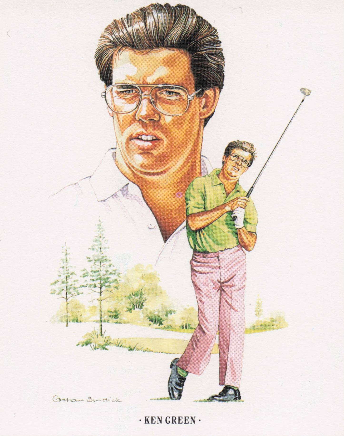 Ken Green American Golfer Imperial USA Golf Art Painting Trade Card